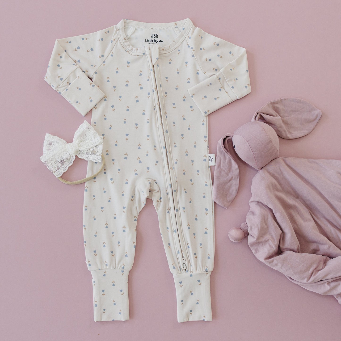 Tiny Tulips Bamboo Zippy Pajamas